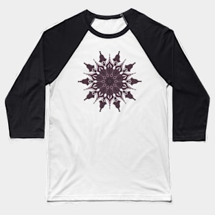 Hang on prettily purplish brown Mandala Baseball T-Shirt